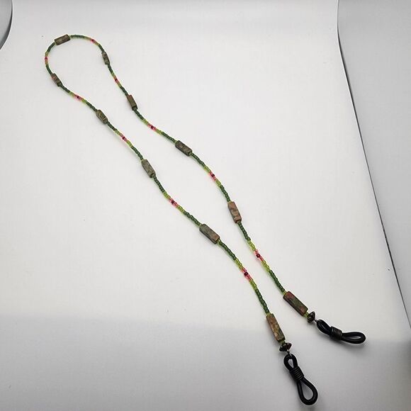 Glasses Seed Bead & Unakite Glasses Chain